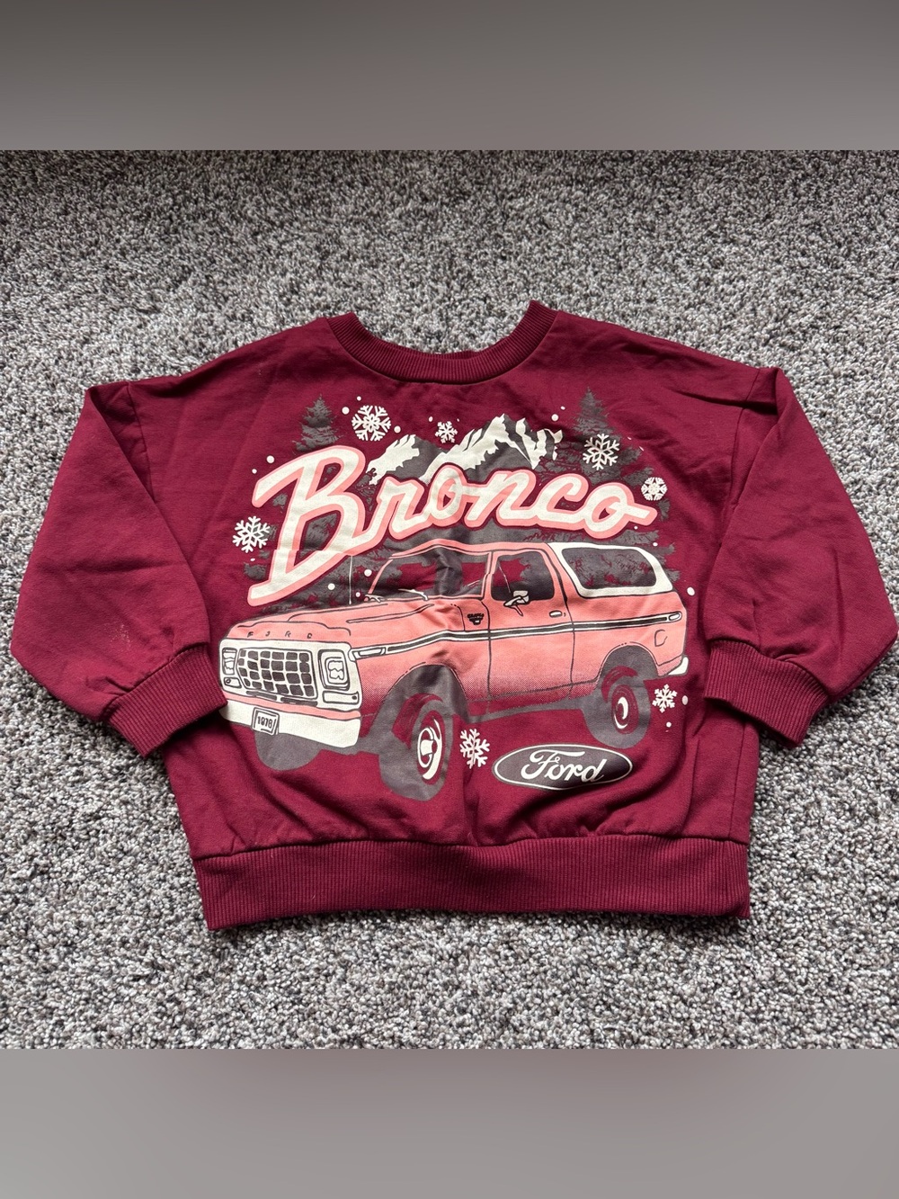 Kids Ford Bronco Graphic Sweatshirt - Burgundy